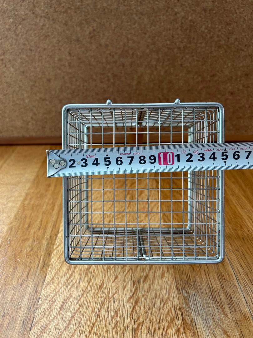 日本製 木柄 コンパクト 角型 フライヤー カゴ [篭・揚げかご・編み・アミ]