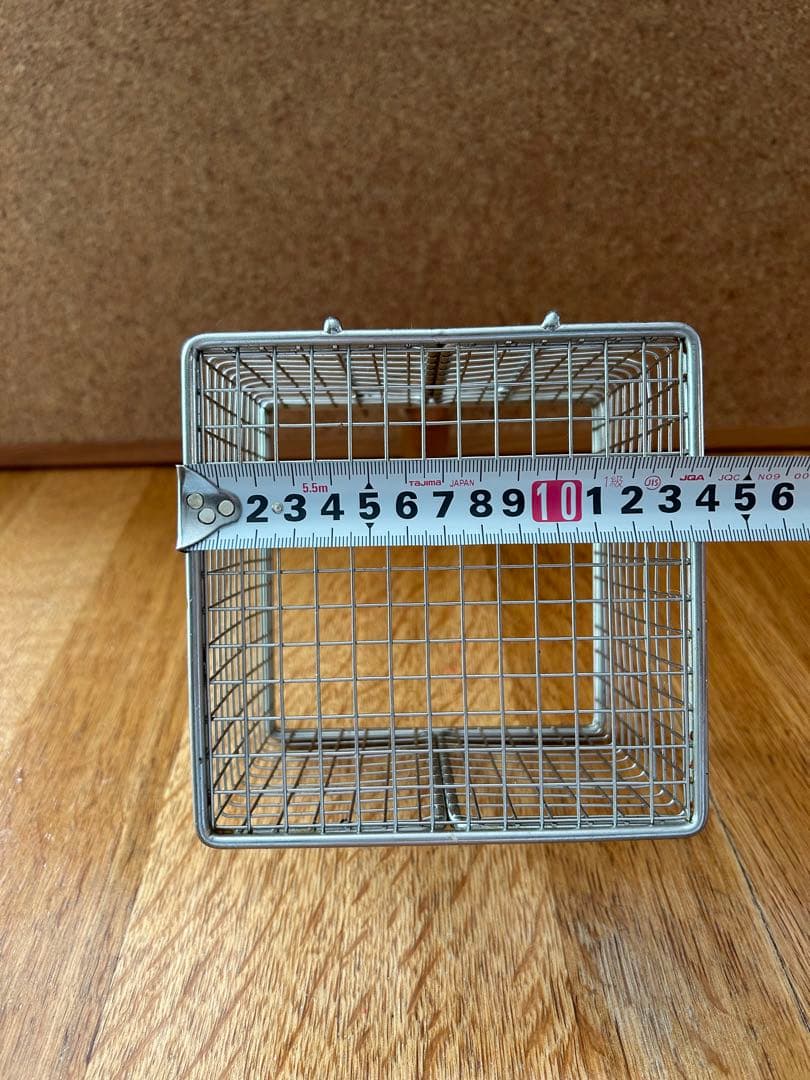 日本製 木柄 コンパクト 角型 フライヤー カゴ [篭・揚げかご・編み・アミ]