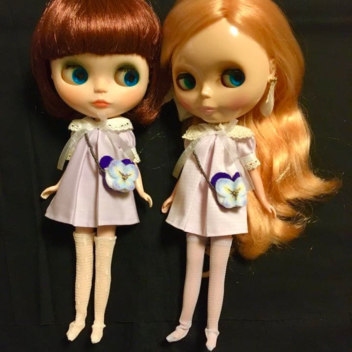 レースミニワンピースすみれセット　リカちゃん　ブライス