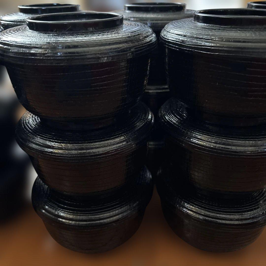 黒の蓋つき煮物椀 直径約10cm 18個