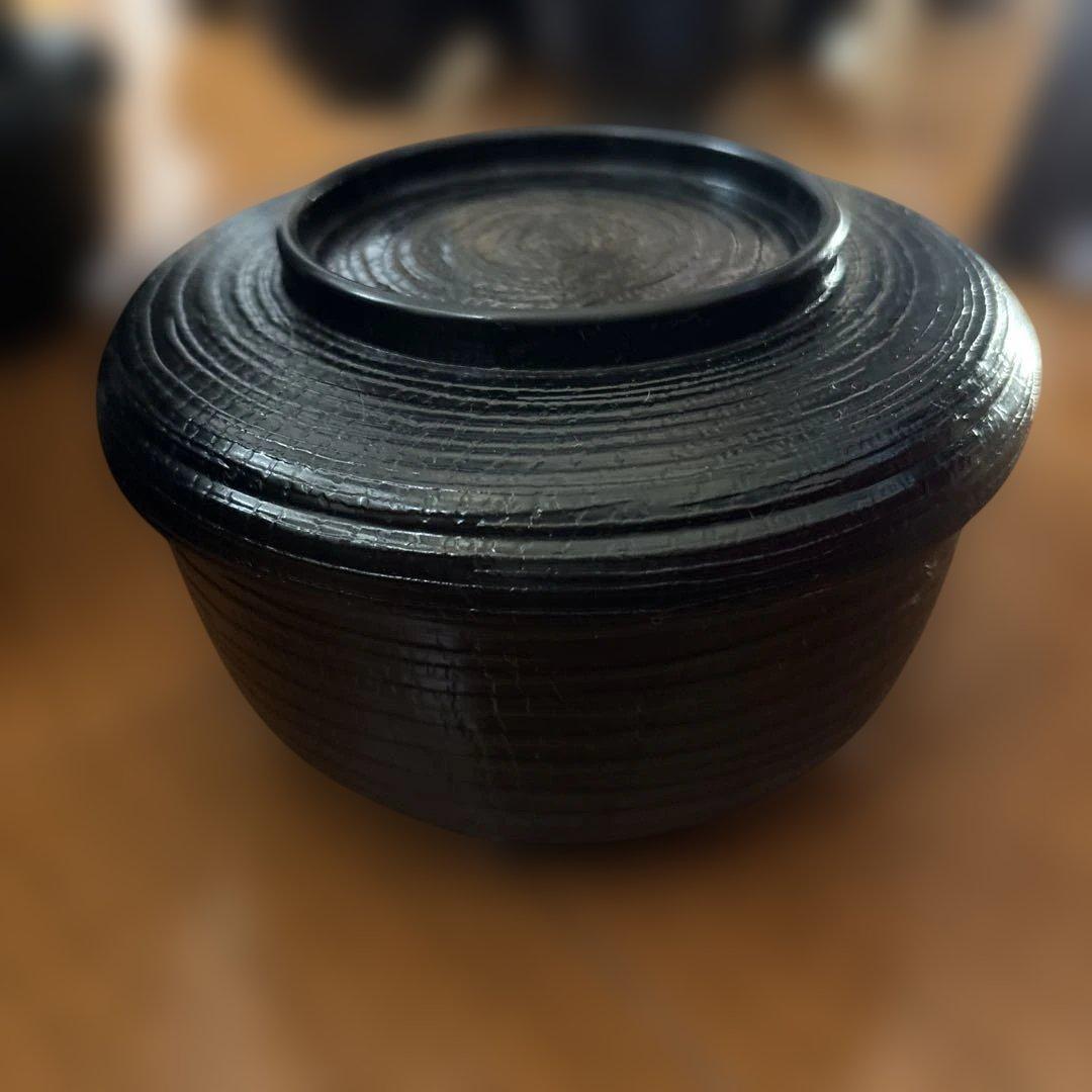 黒の蓋つき煮物椀 直径約10cm 18個
