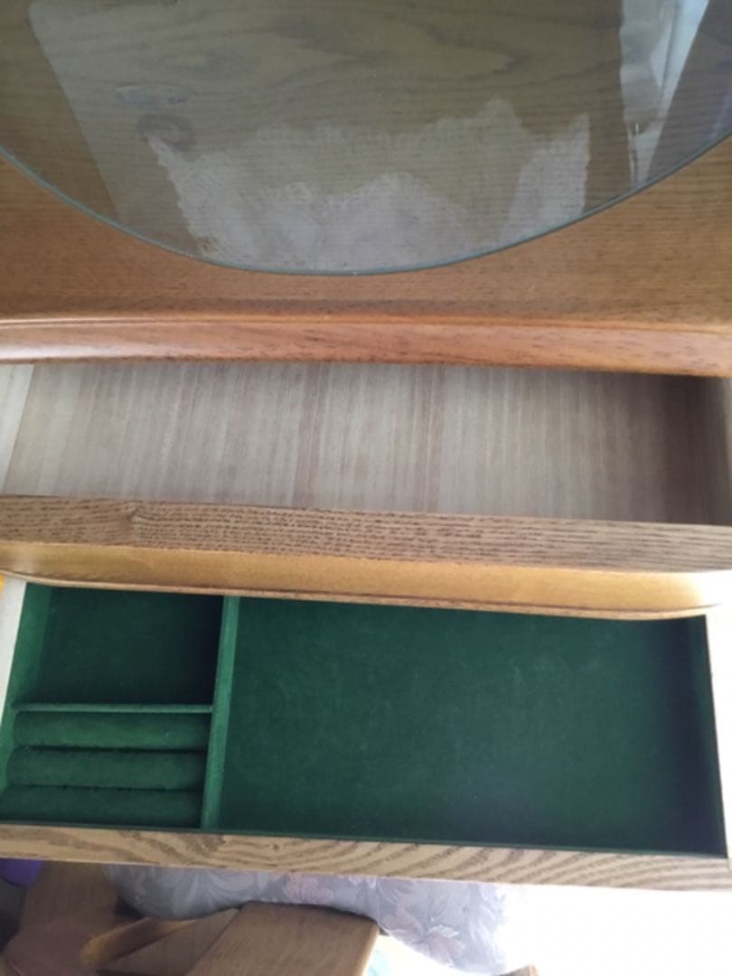 木製両袖ドレッサー　花型ランプ　椅子付き　送料込み