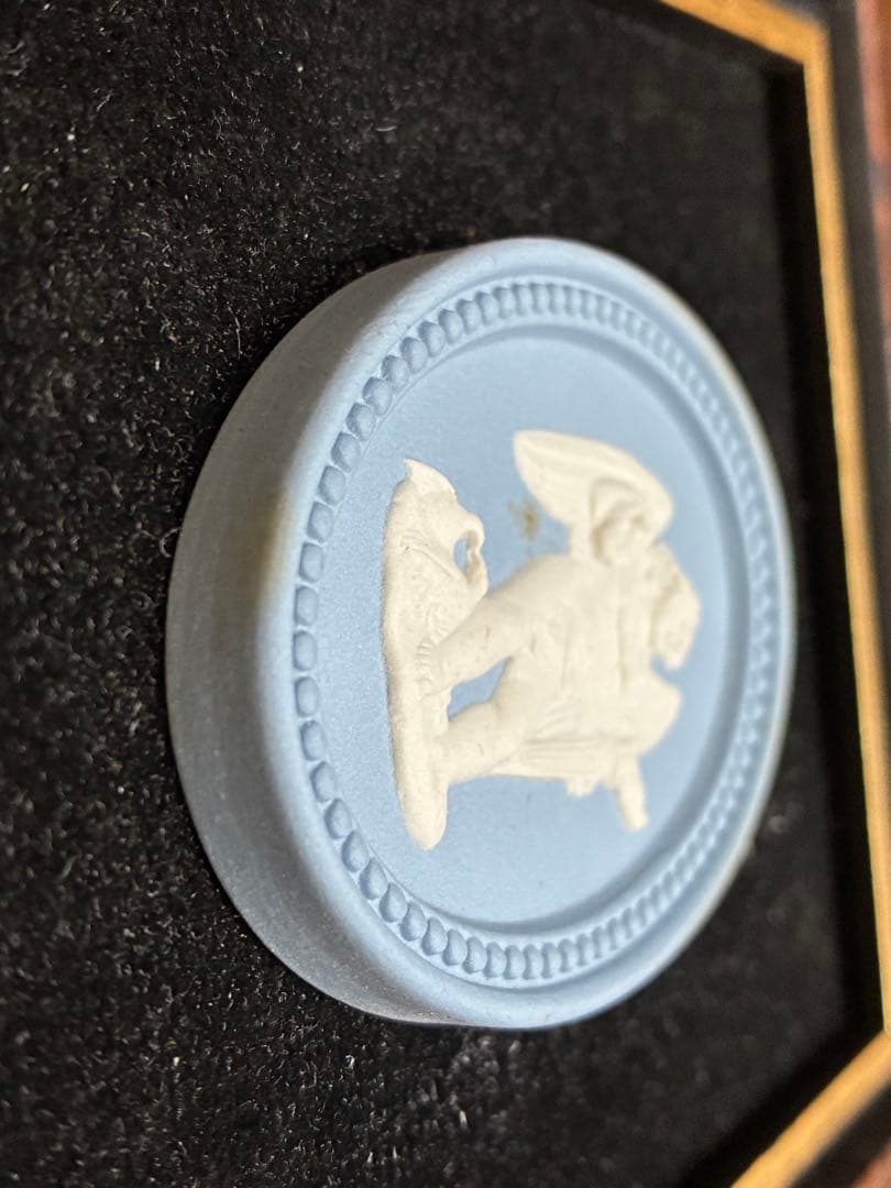  ウェッジウッド　陶板　壁掛け　ジャスパー　ブルー　額縁　絵画