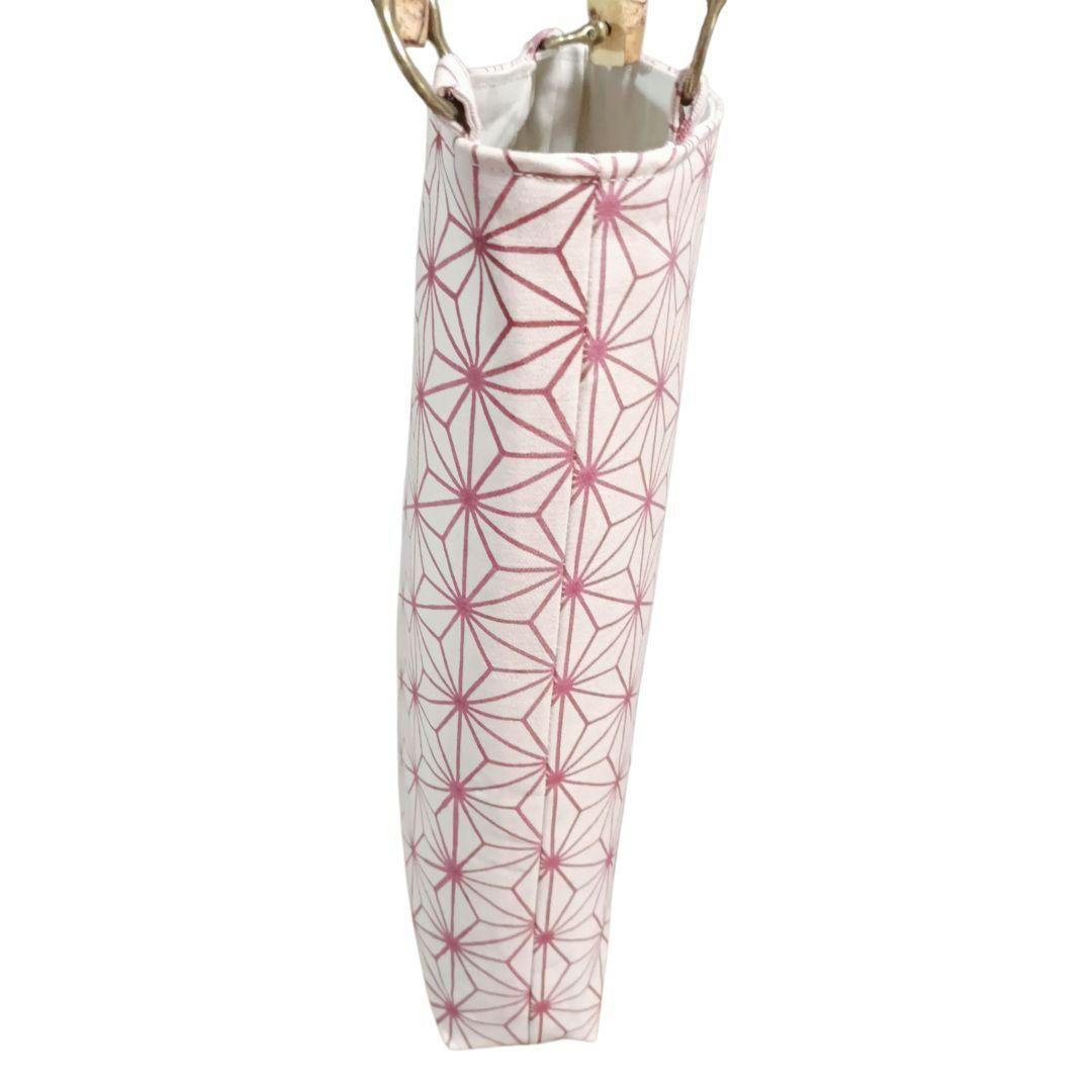 バンブー手提げ　麻の葉紋様　和柄バッグ　祭り　神輿　お祭りバッグ