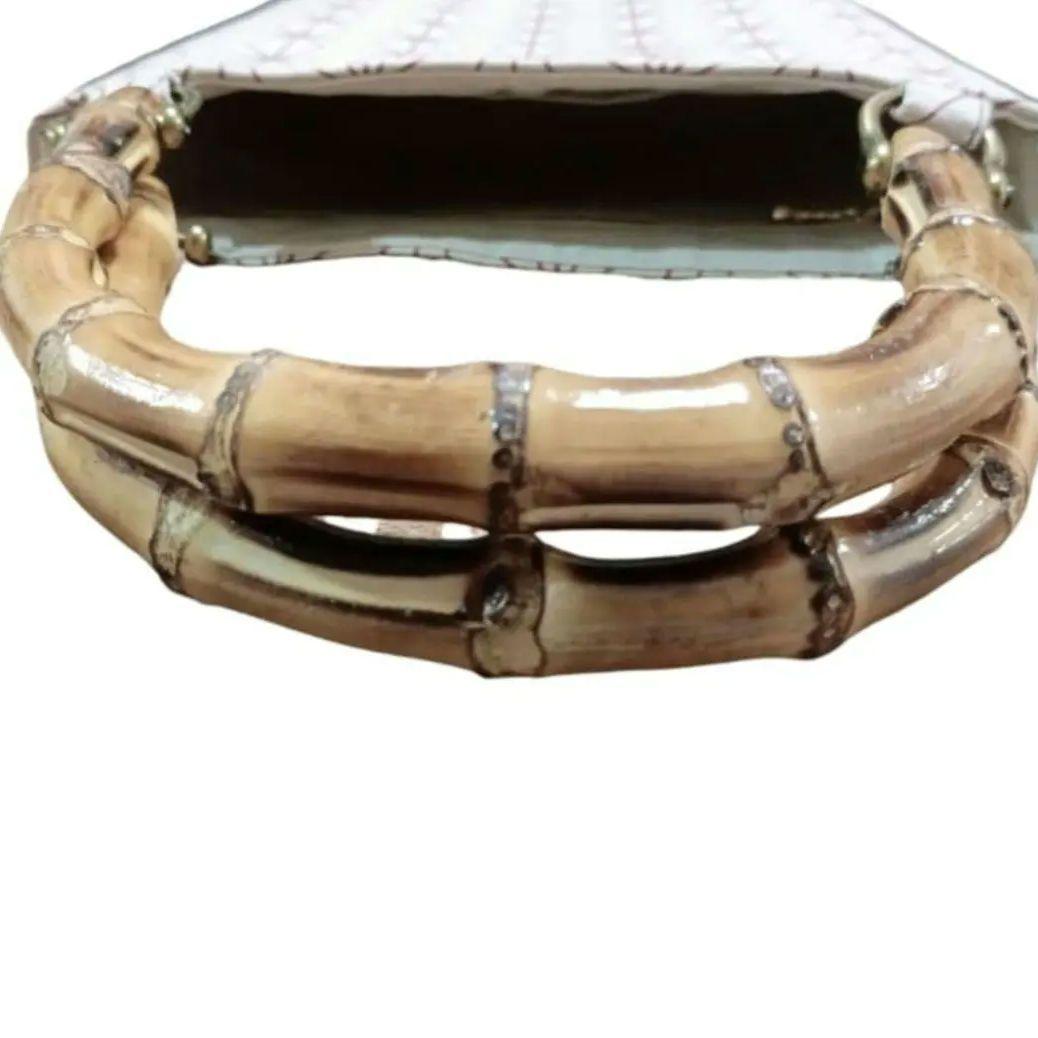 バンブー手提げ　麻の葉紋様　和柄バッグ　祭り　神輿　お祭りバッグ