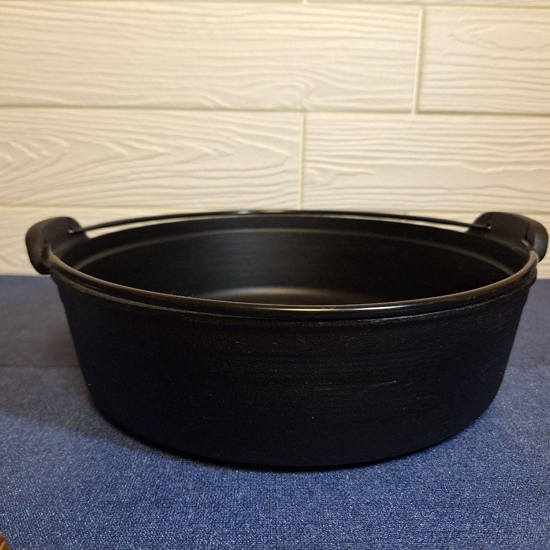 【IH対応・南部鉄器】いろり鍋 29cm 木蓋付き 田舎鍋 鉄鍋 煮込み料理に