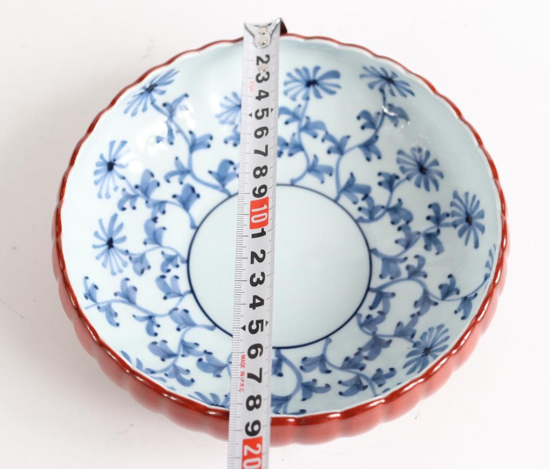 館林源右衛門 朱泥 菊形 鉢 共箱 菓子器 ボウル