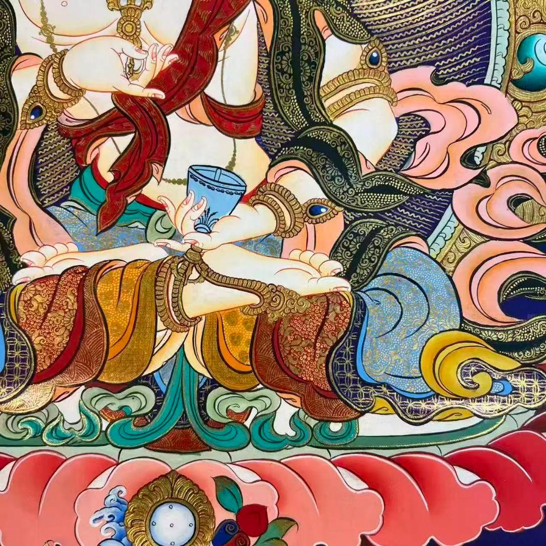 【真筆一点物】手描きチベット唐卡天然顔料が放つ時を超えた輝き