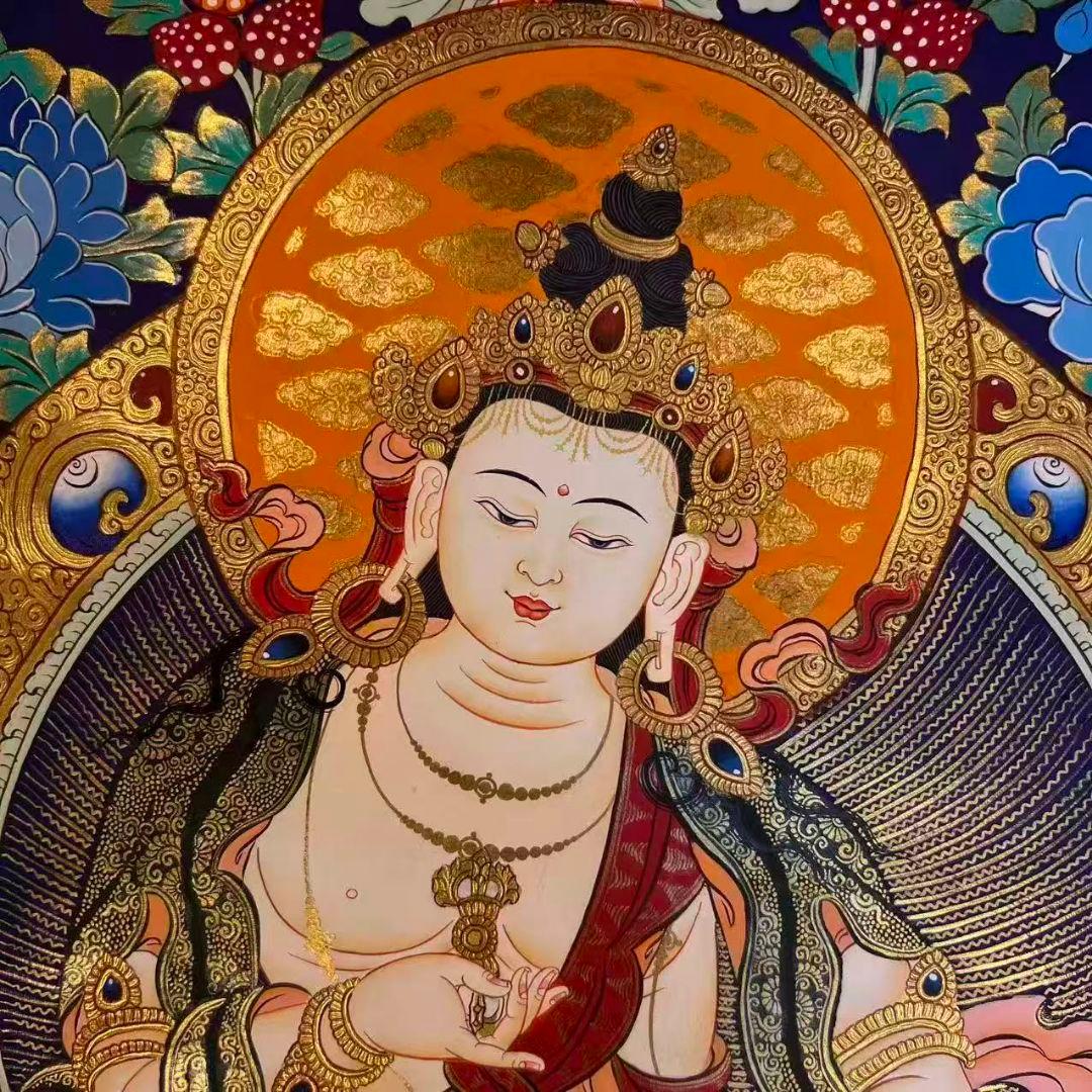 【真筆一点物】手描きチベット唐卡天然顔料が放つ時を超えた輝き