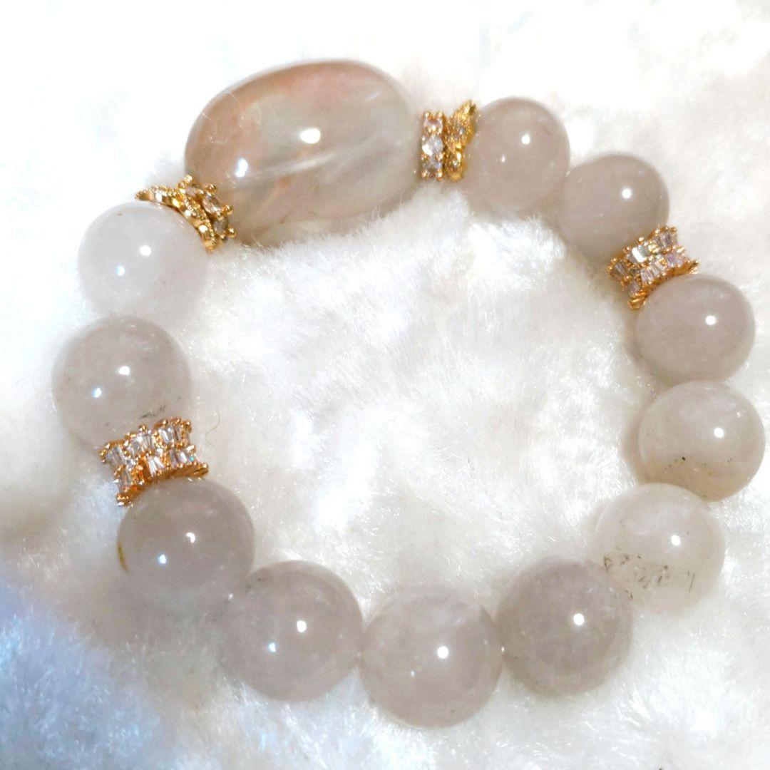 天然石ホワイトガーデンクォーツにサゲニティッククォーツルース