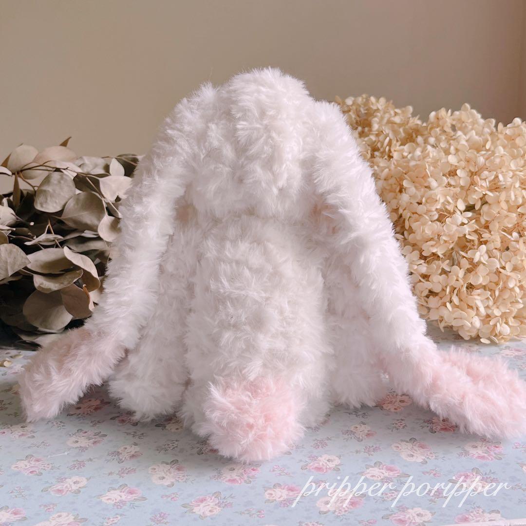 硝子の瞳をもつ　幻獣うさぎのあみぐるみ　垂れ耳　ロップイヤー　ぬいぐるみ