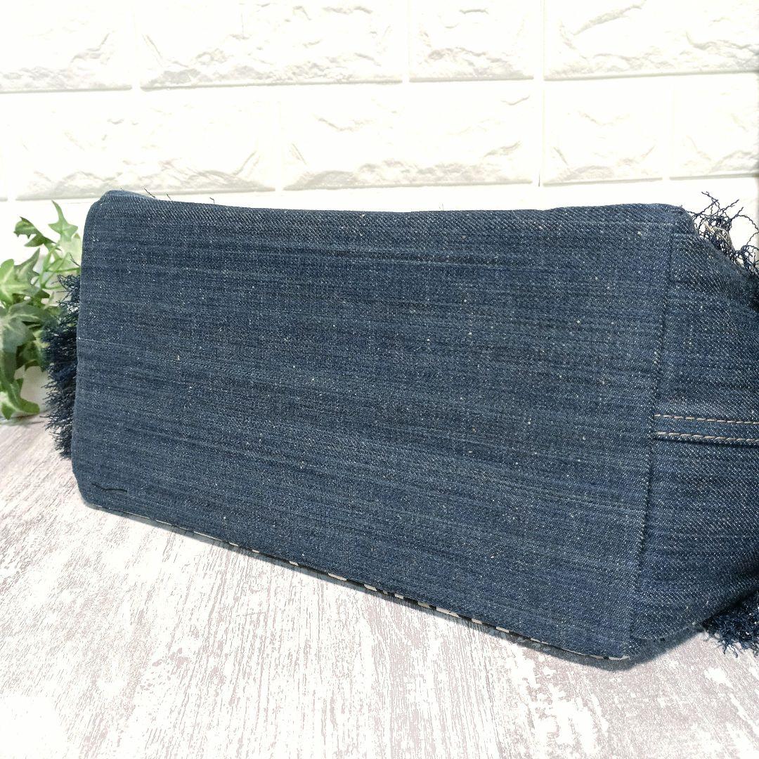 リメイクデニム★サイドフリンジトートバッグM