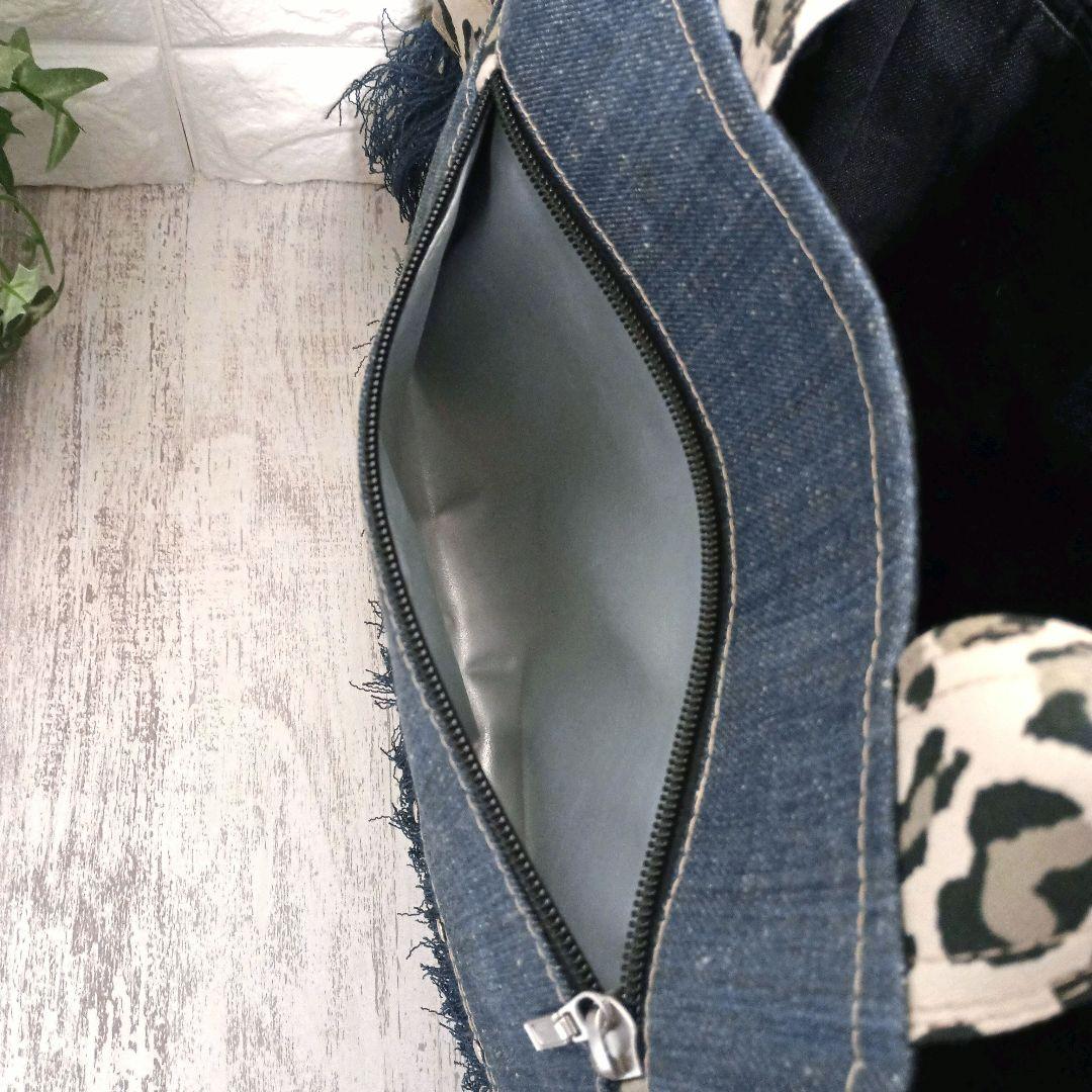 リメイクデニム★サイドフリンジトートバッグM