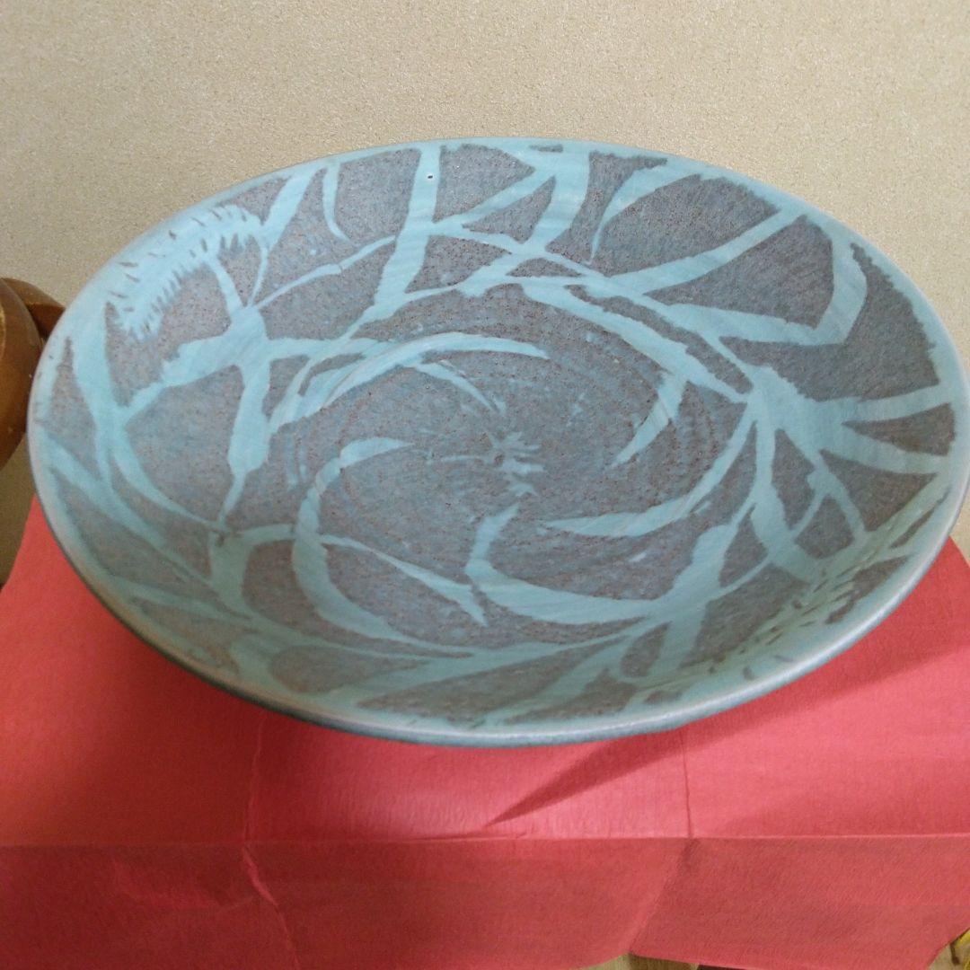 碧釉草紋盂-真千作。