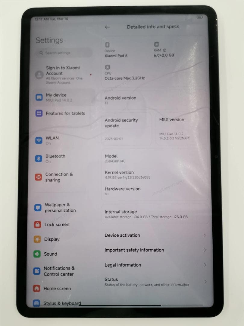 Androidタブレット本体 Xiaomi Pad 6