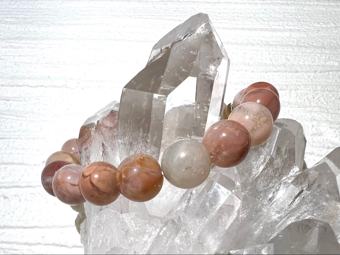 アラシャンピンク・ローズクォーツハートブレスレット