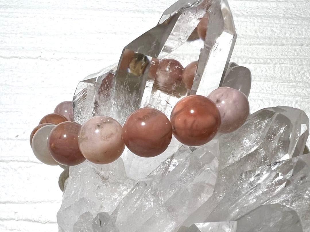 アラシャンピンク・ローズクォーツハートブレスレット