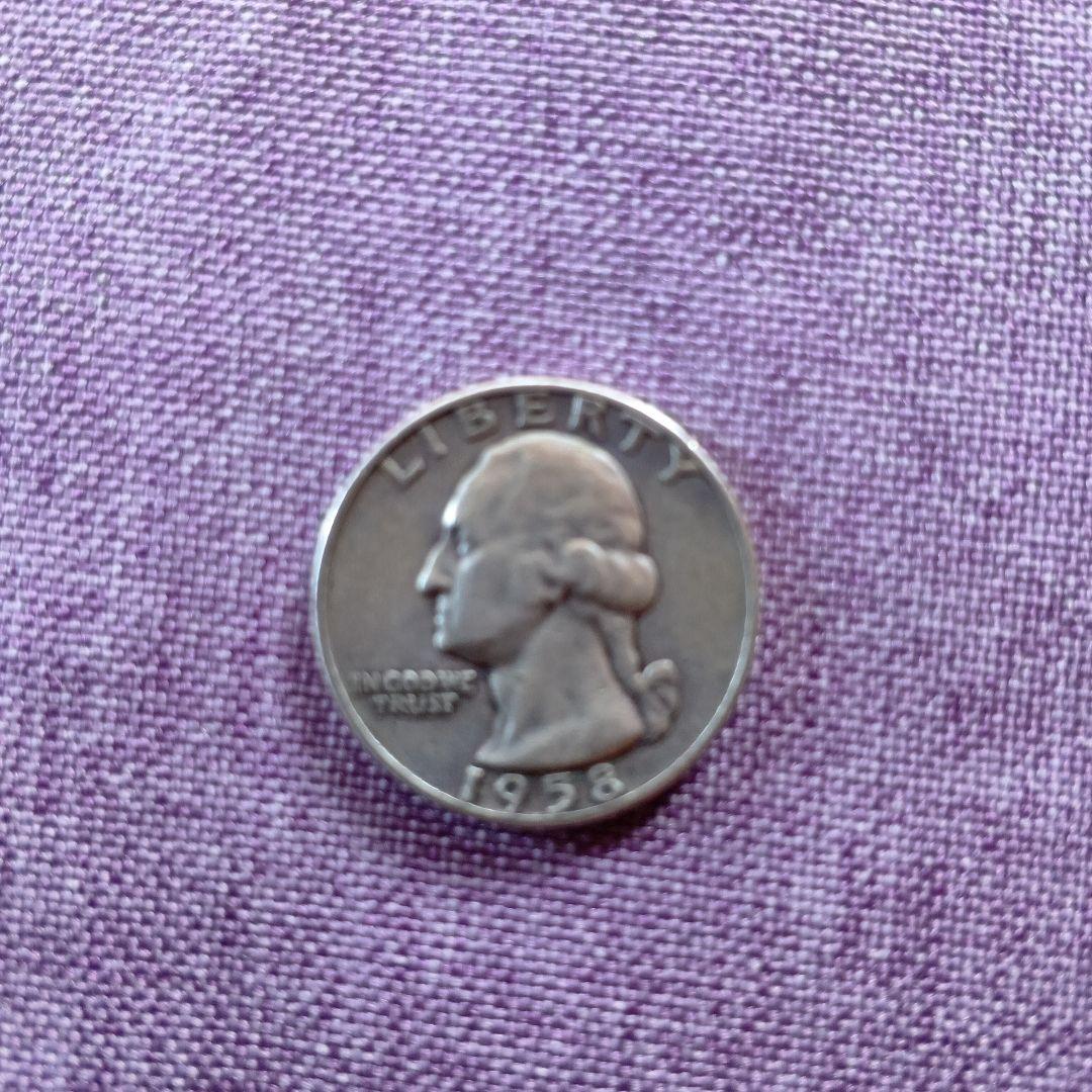 1958年アメリカクォータードル銀貨３枚セット