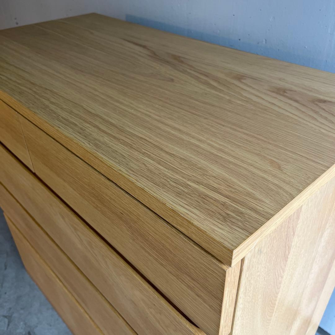 栗おこわ★無印 木製チェスト４段　オーク材