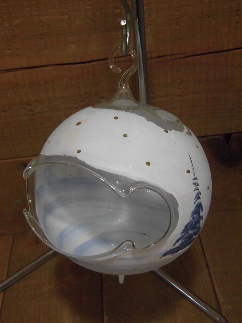 絵付きハンギングガラスボール／キャンドル／プランツポット　５点組　G13209