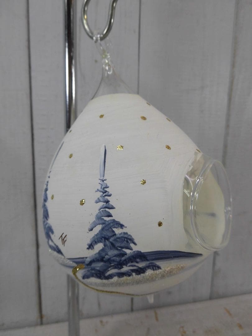 絵付きハンギングガラスボール／キャンドル／プランツポット　５点組　G13209