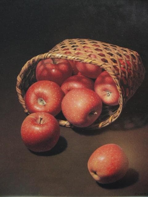 余村展、【りんご】、希少な画集画、新品高級額 額装付、状態良好