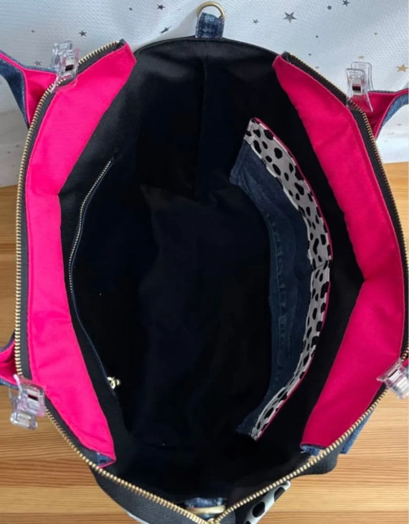 大きめデニムリメイクバッグ（LL）No.958.☆トートバッグ　マザーズバッグ