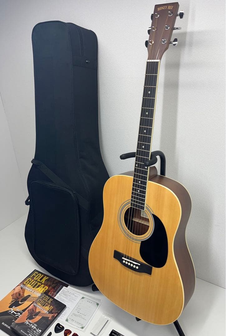 美品 HONEY BEE W-15M N アコースティックギター ハードケース付