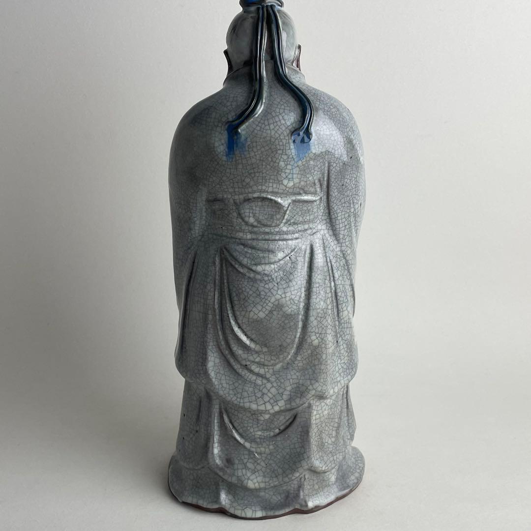 中国 古玩 石湾 石湾窯 在銘 細密 細工 人物 置物