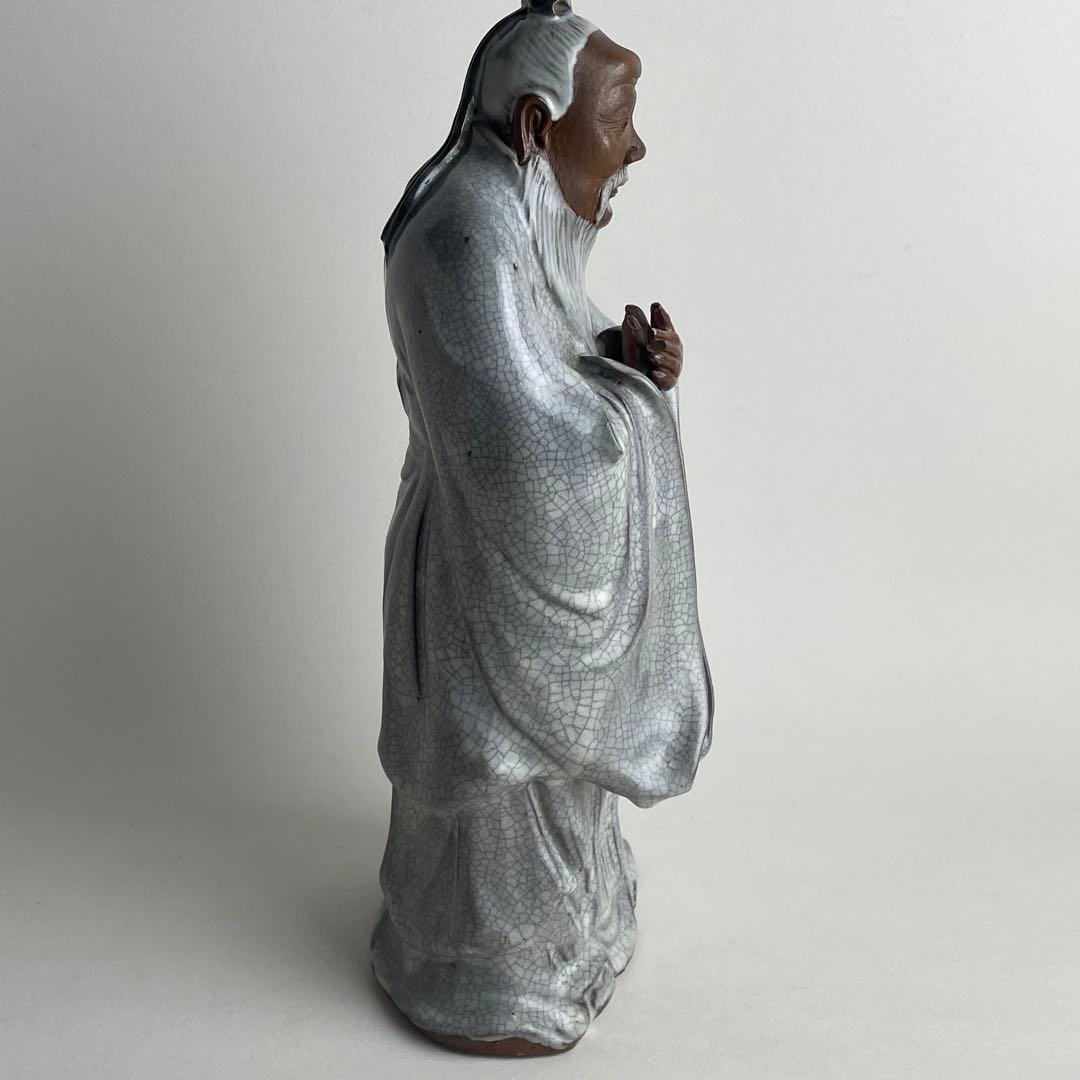 中国 古玩 石湾 石湾窯 在銘 細密 細工 人物 置物