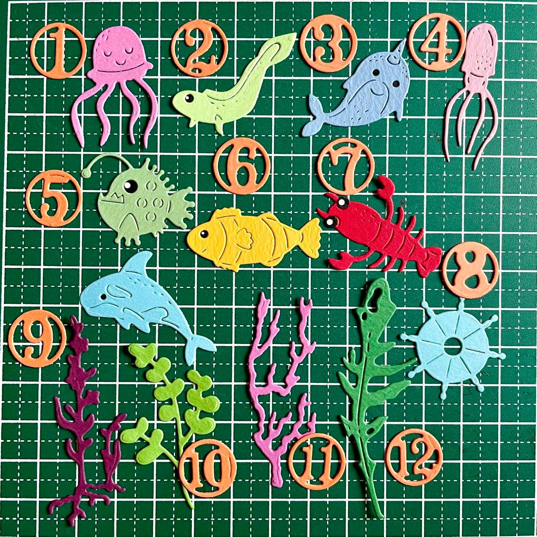 【水中の生き物20円シリーズ】サンプルページ（ペーパークラフト クラフトパンチ）