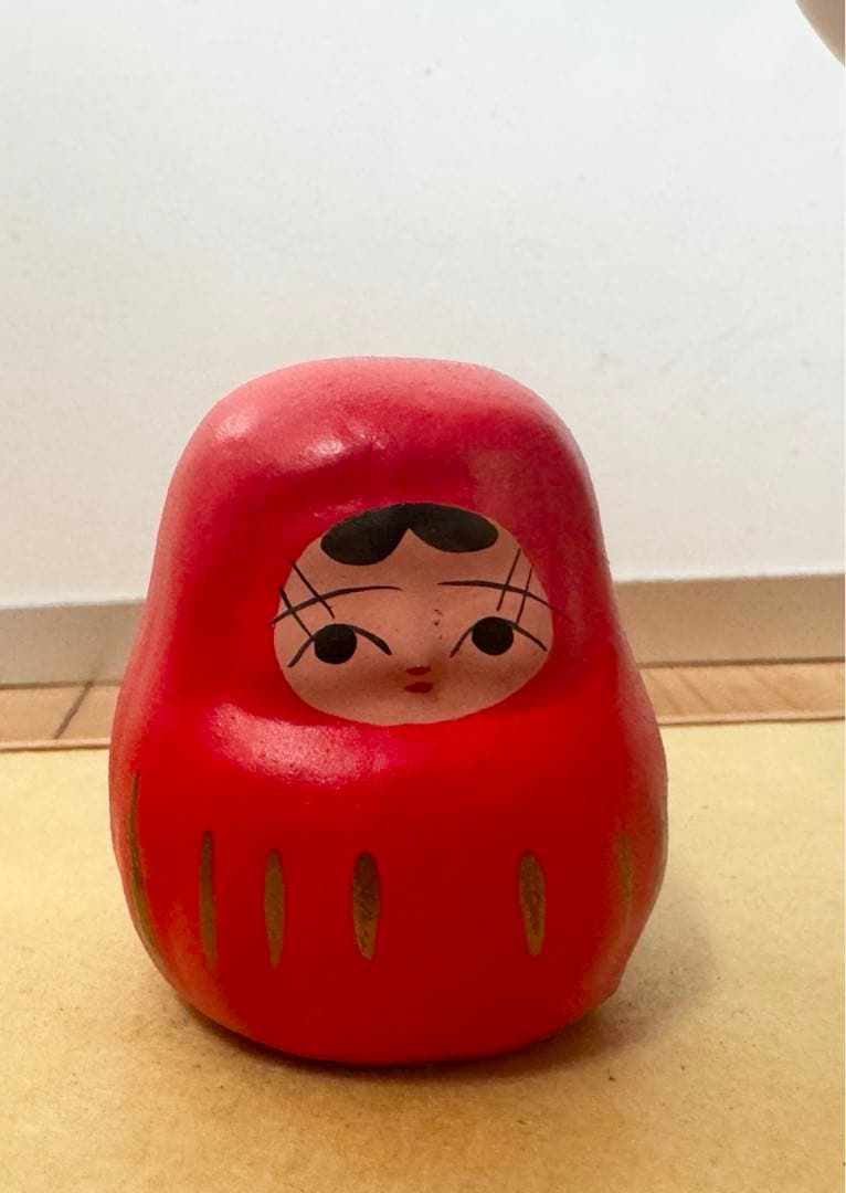 美品‼︎ ガラスケース入り　コマ犬とだるま張子　郷土玩具　　民藝