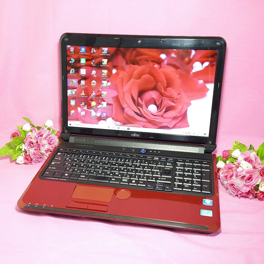 最新Win10/赤色/Core-i5/カメラ搭載/テレワーク✨大容量640G