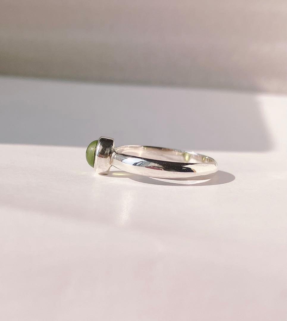 ペリドット　シルバー950天然石リング