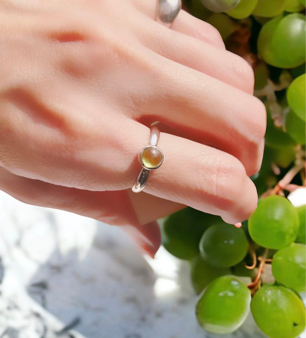 ペリドット　シルバー950天然石リング