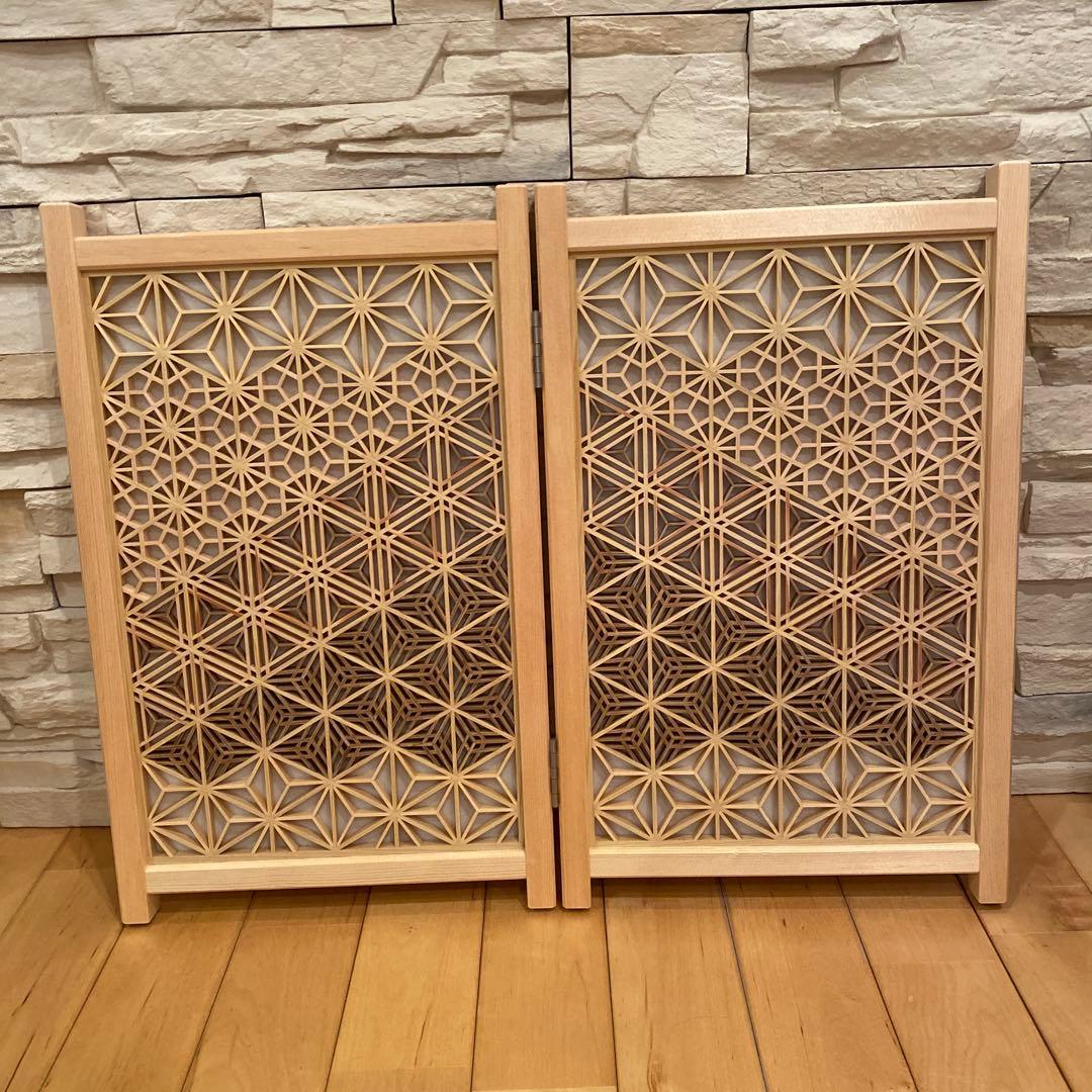 ⑦組子細工　衝立　パーテーション　伝統工芸品