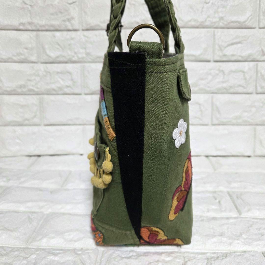 933 デニム＊リメイク＊刺繍＊バッグ＊トートバッグ