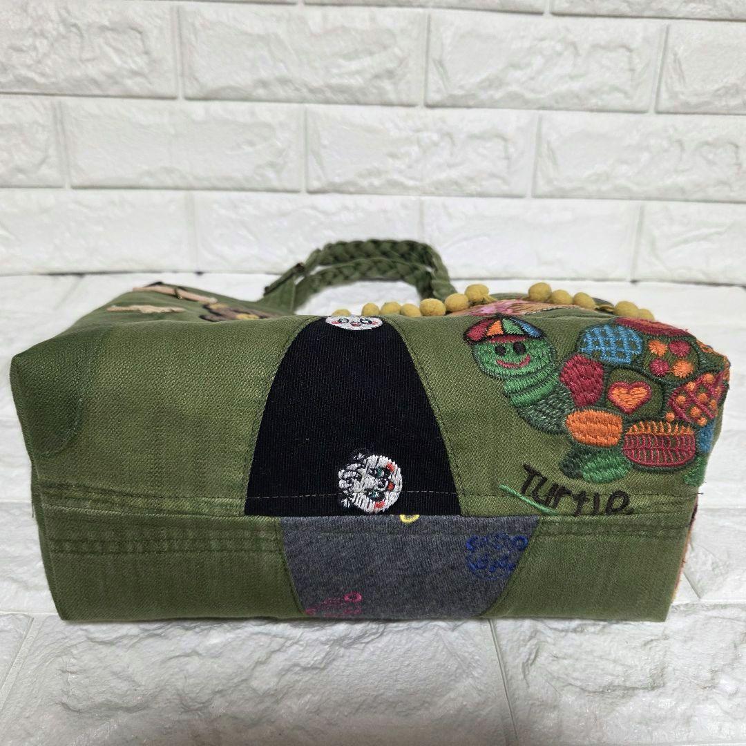 933 デニム＊リメイク＊刺繍＊バッグ＊トートバッグ