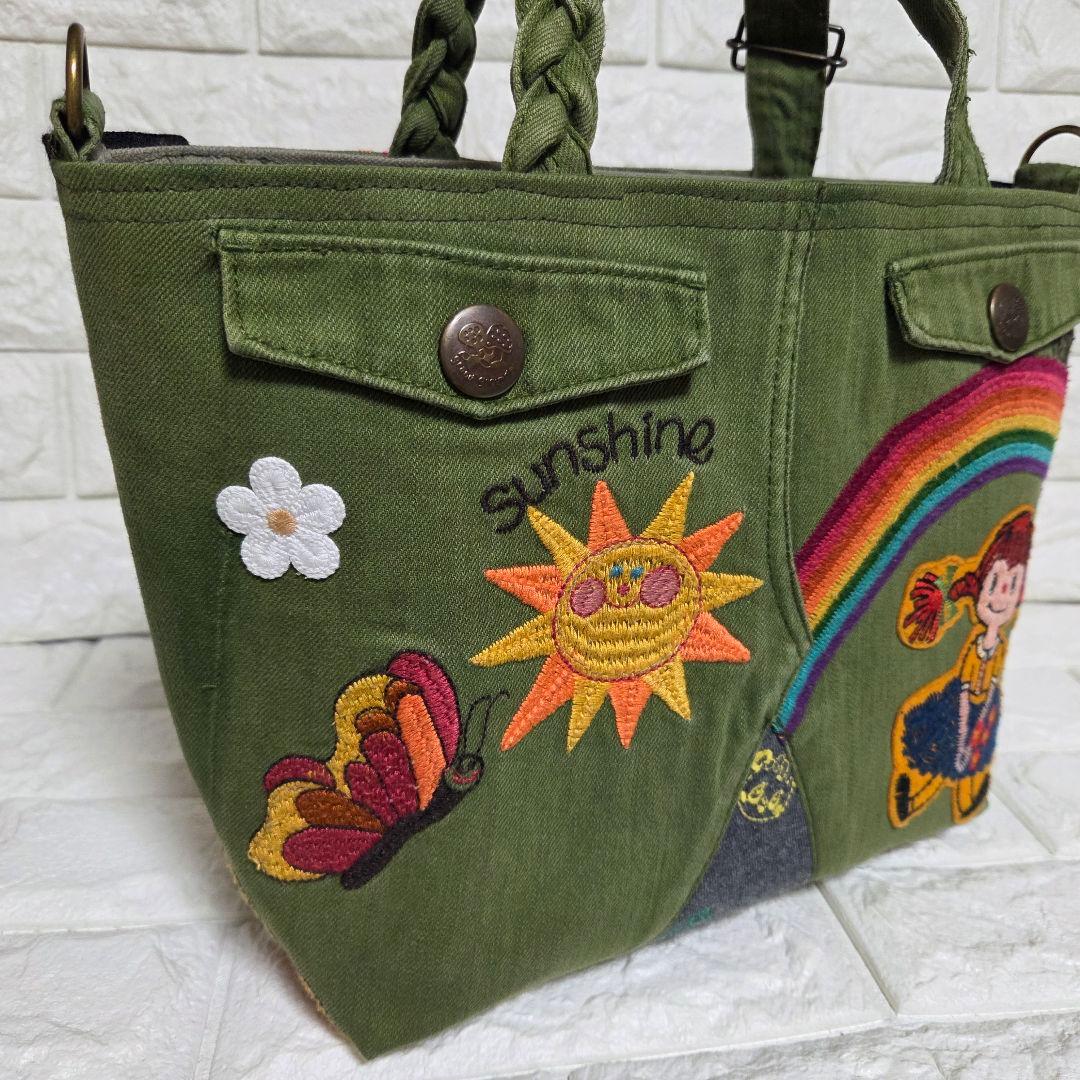 933 デニム＊リメイク＊刺繍＊バッグ＊トートバッグ