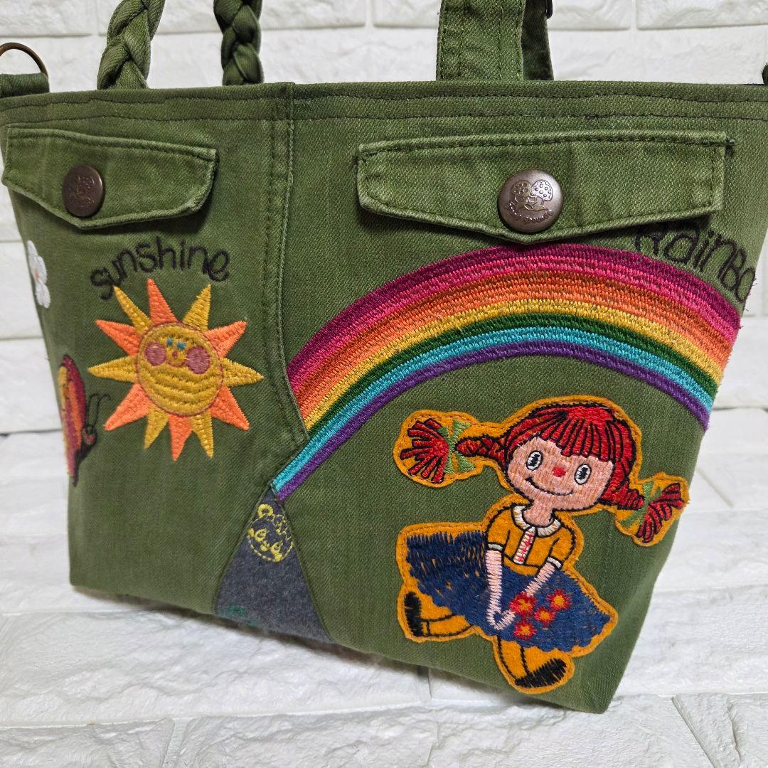 933 デニム＊リメイク＊刺繍＊バッグ＊トートバッグ
