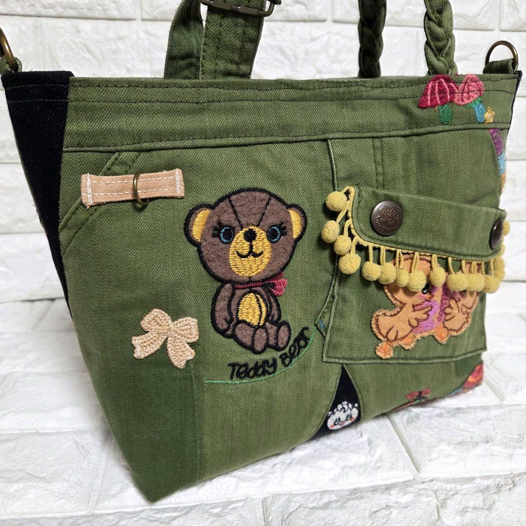 933 デニム＊リメイク＊刺繍＊バッグ＊トートバッグ