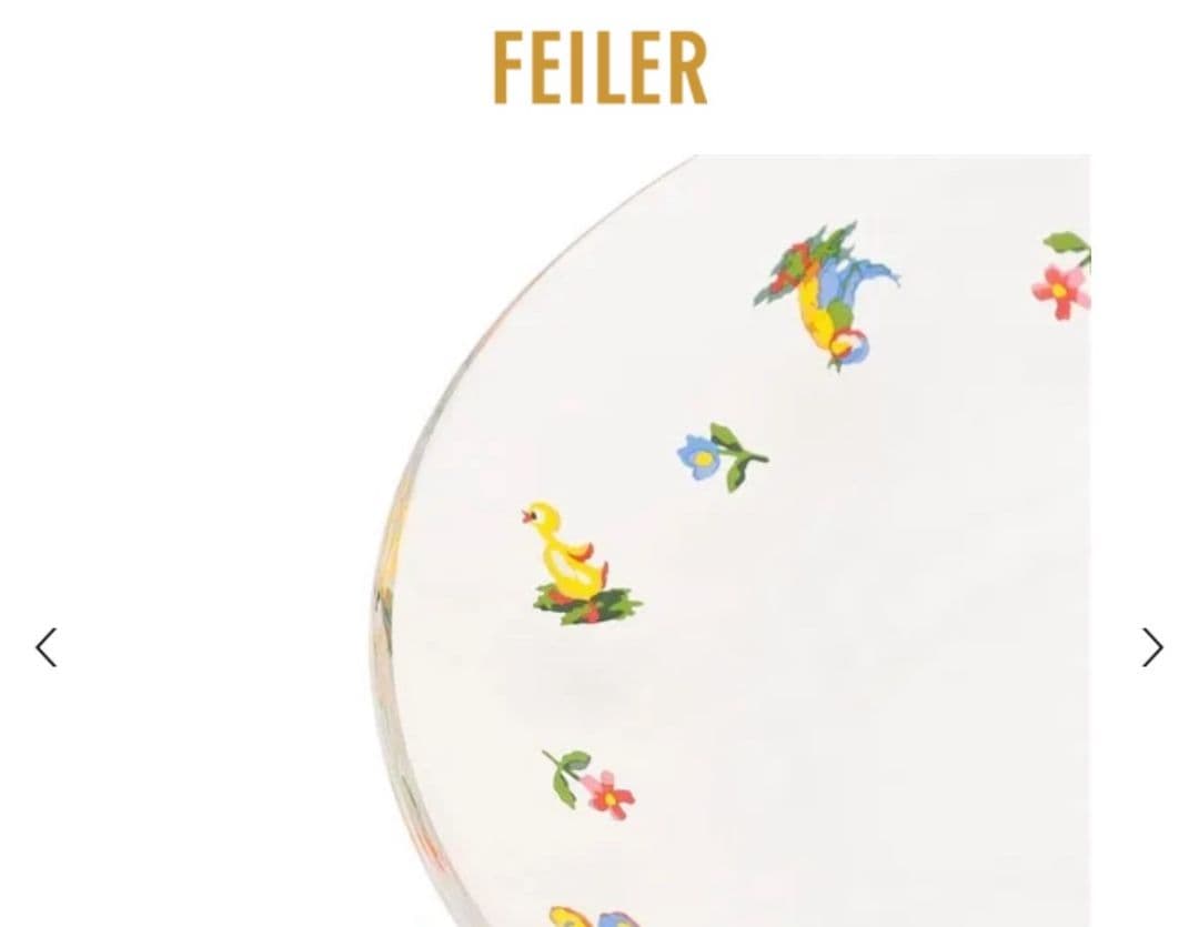 FEILER 花と鳥の装飾 ガラスプレート2枚セット