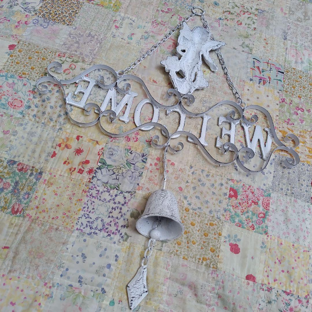 新品　アイアン製　エンジェルWELCOMEガーデンオーナメント雑貨 大型　天使