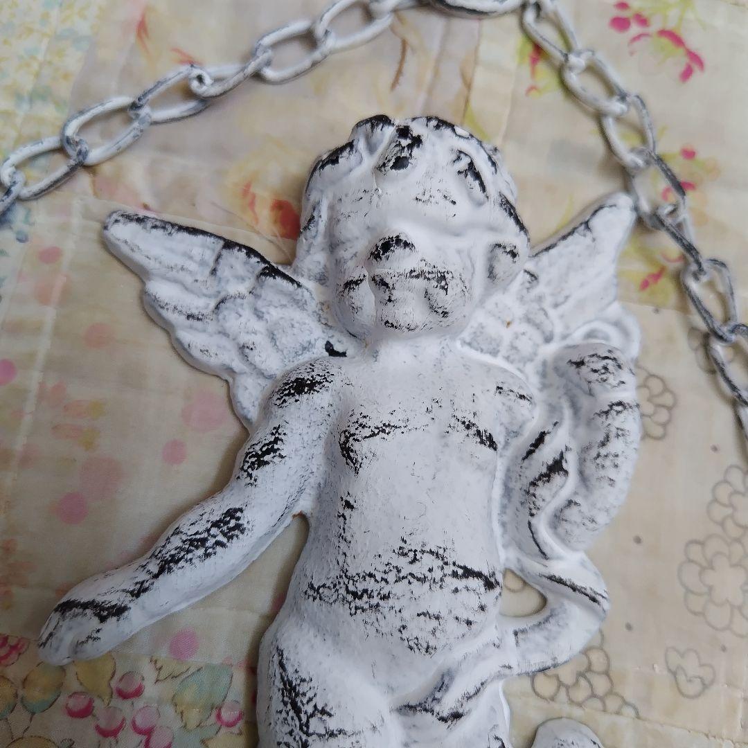 新品　アイアン製　エンジェルWELCOMEガーデンオーナメント雑貨 大型　天使