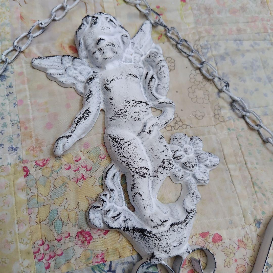 新品　アイアン製　エンジェルWELCOMEガーデンオーナメント雑貨 大型　天使