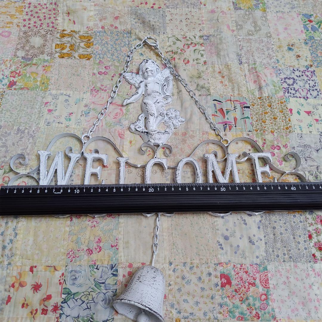 新品　アイアン製　エンジェルWELCOMEガーデンオーナメント雑貨 大型　天使