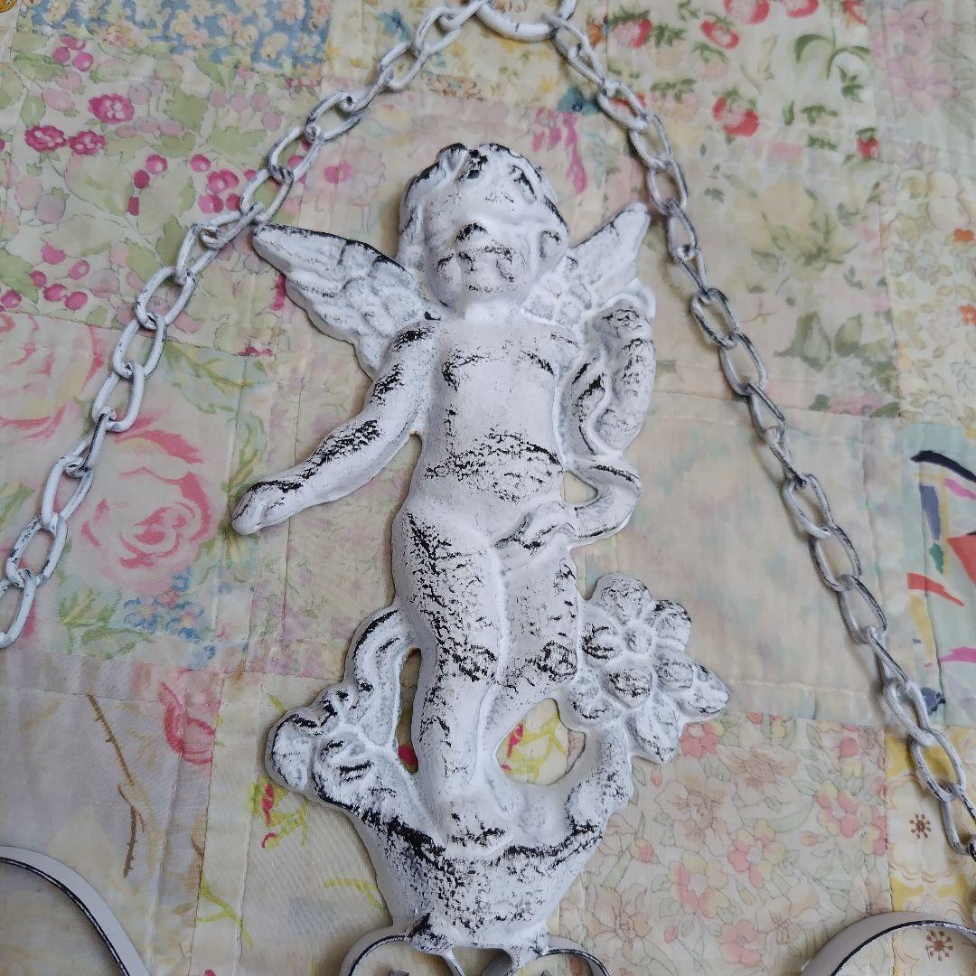 新品　アイアン製　エンジェルWELCOMEガーデンオーナメント雑貨 大型　天使