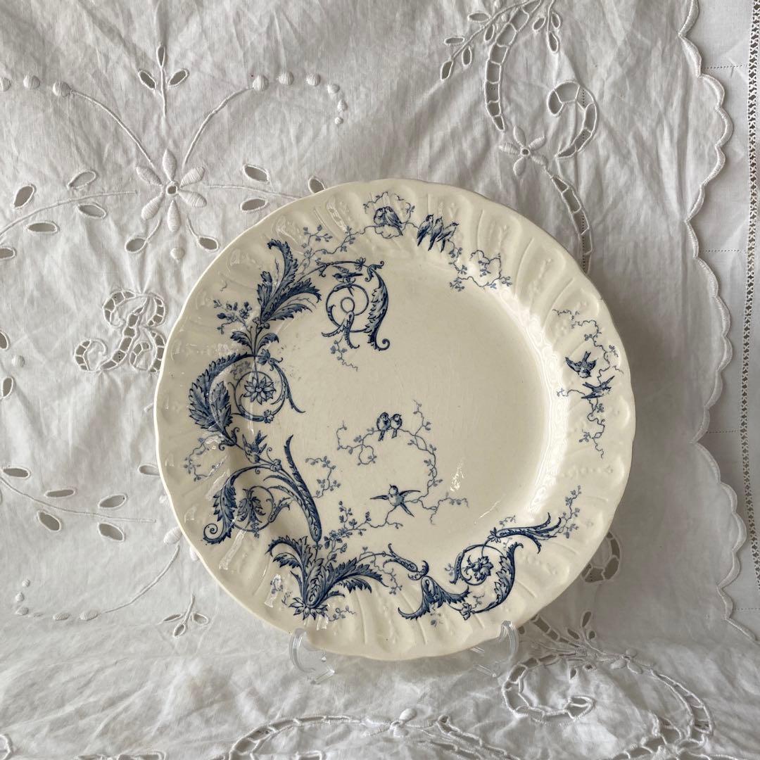 ♪フランスアンティーク Gien ジアン プレート 平皿 ランソー