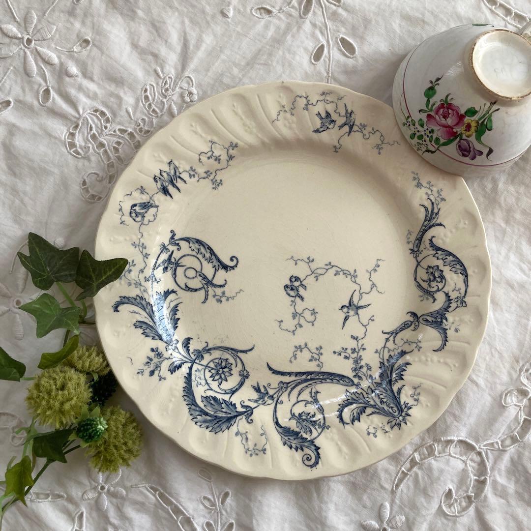 ♪フランスアンティーク Gien ジアン プレート 平皿 ランソー