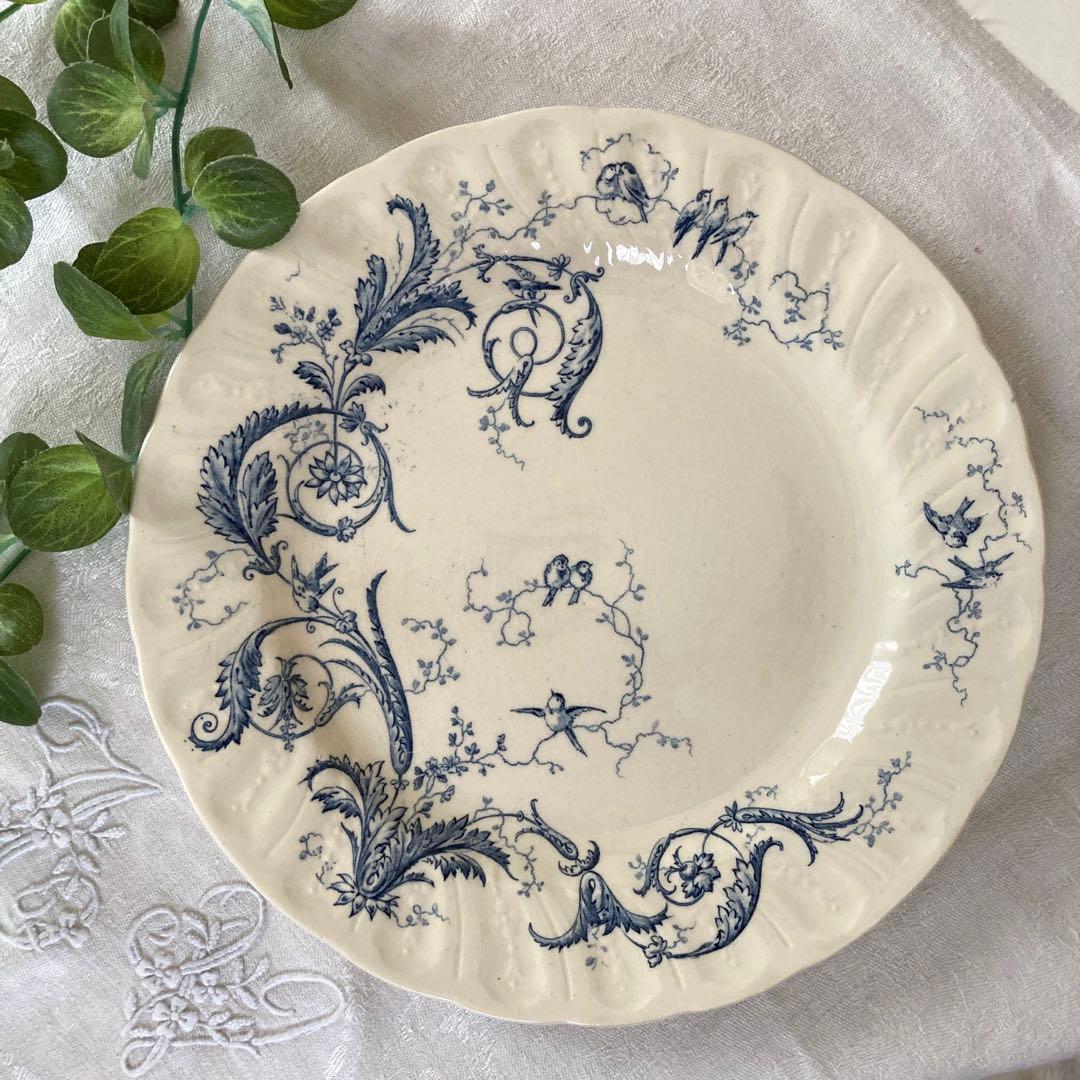 ♪フランスアンティーク Gien ジアン プレート 平皿 ランソー